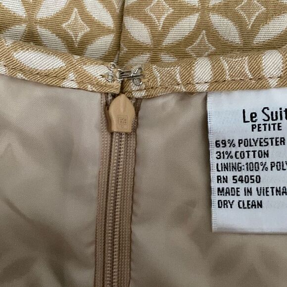 Le Suit gold/beige pencil skirt size 4P - Picture 9 of 10